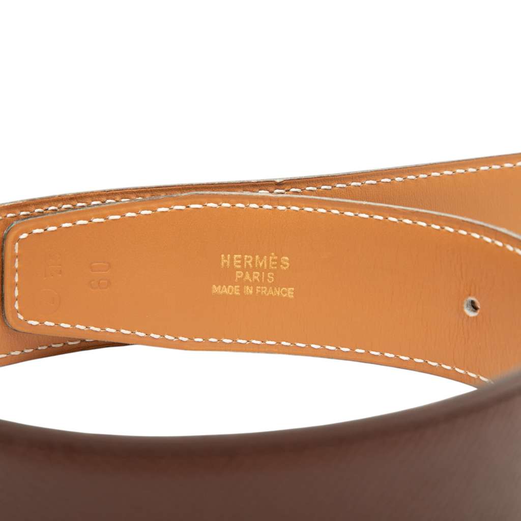 Hermès Epsom and Box Calf Constance H Reversible Belt - 4