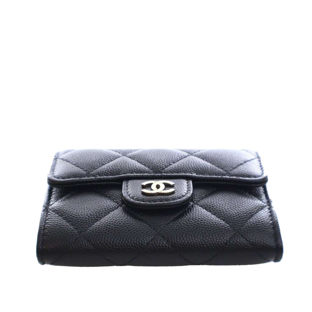 Chanel CC Quilted Caviar Flap Card Holder On Chain - 5