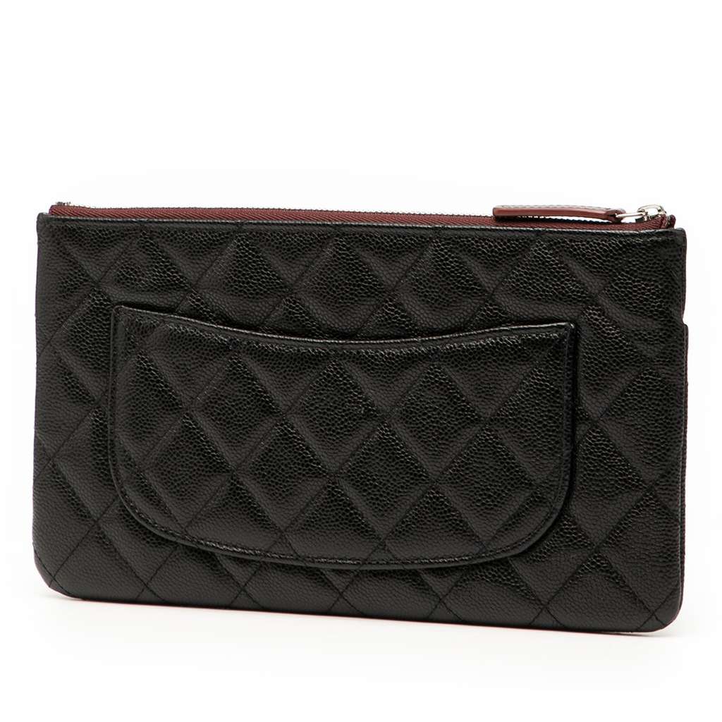 Chanel Quilted Caviar Double Zip Cosmetic Case - 2