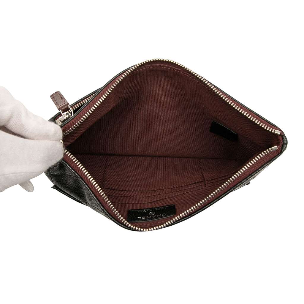 Chanel Quilted Caviar Double Zip Cosmetic Case - 4