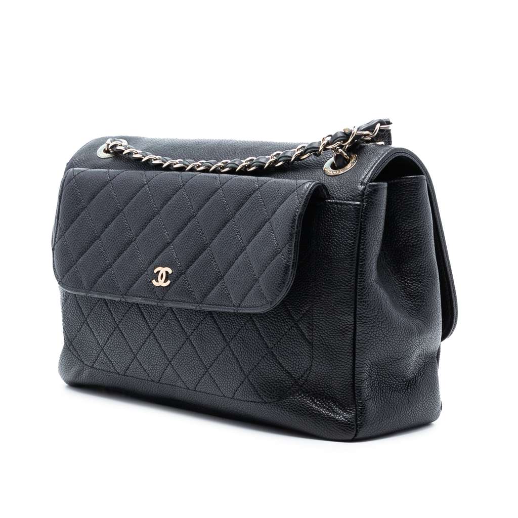 Chanel Quilted Caviar CC Plate Flap Pocket Shoulder Bag - 2