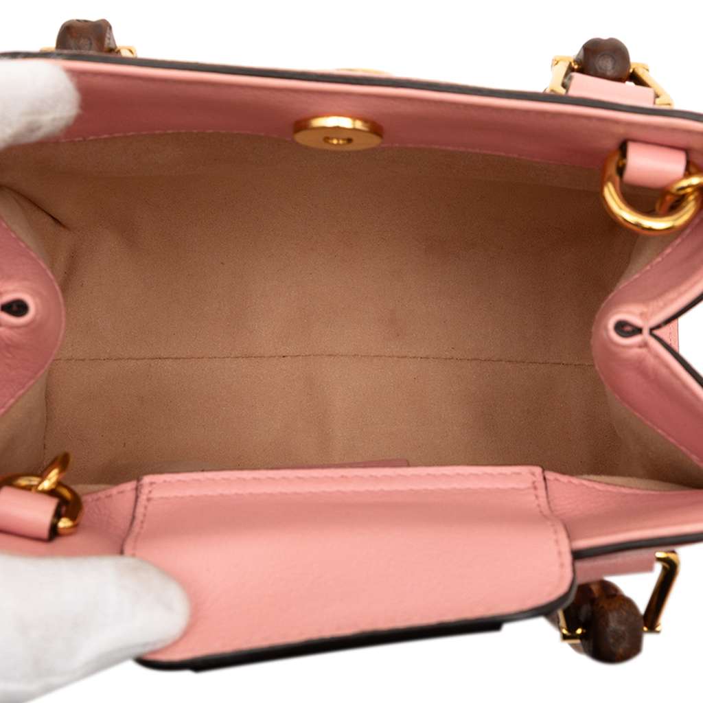 Gucci Mini Calfskin Bamboo Diana Satchel - 4