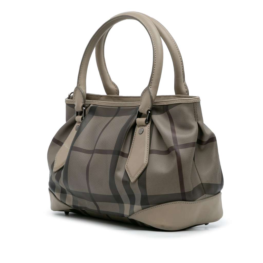 Burberry Smoke Check Coated Canvas Heathcliff Satchel - 2