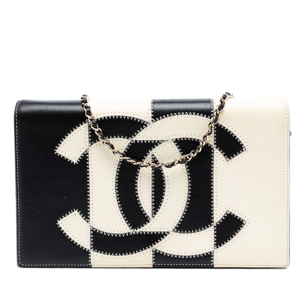 Chanel CC Lambskin Embroidered Clutch With Chain