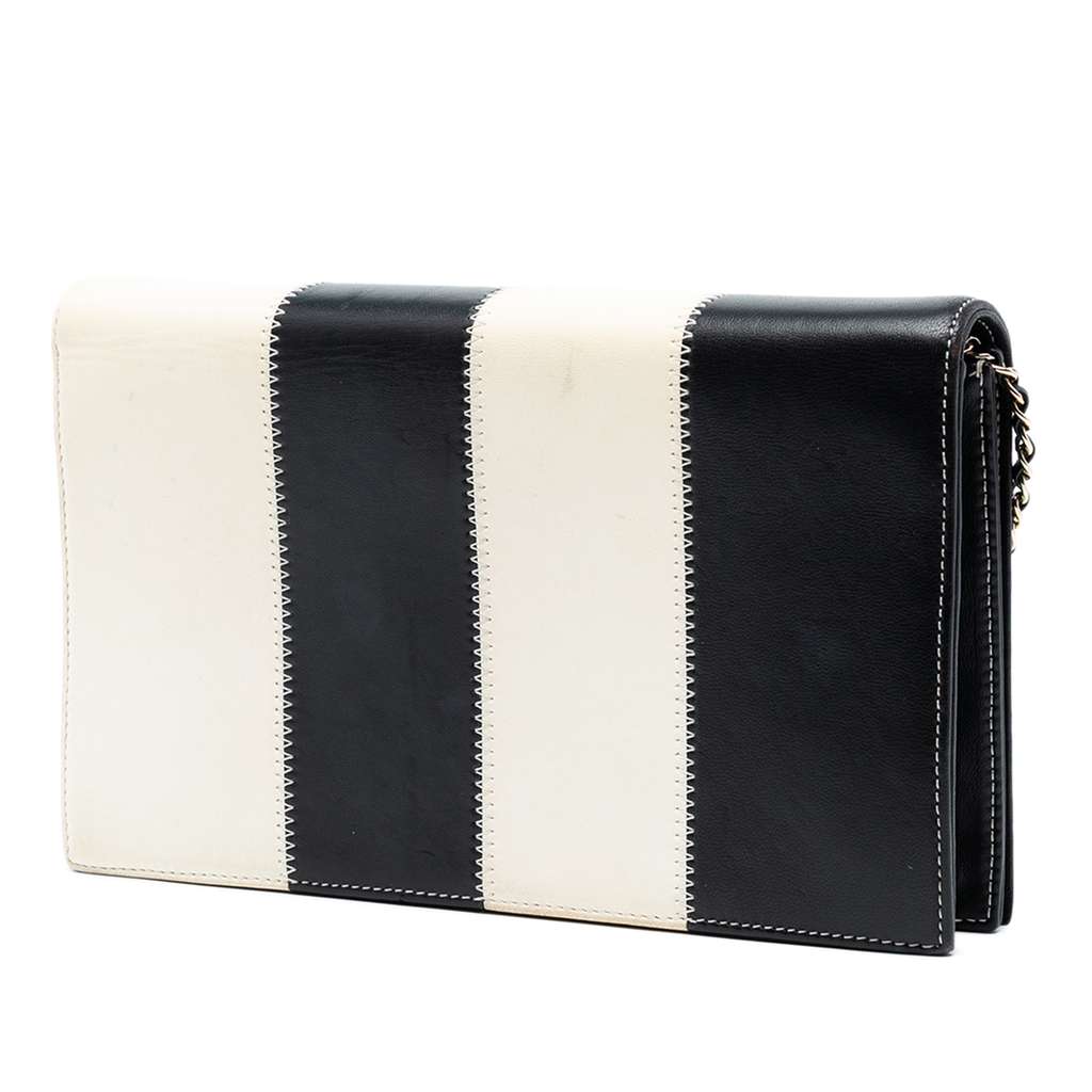 Chanel CC Lambskin Embroidered Clutch With Chain - 2