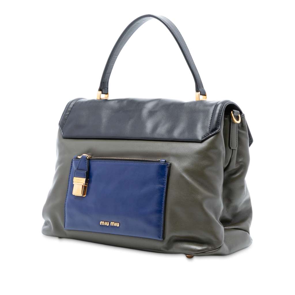 Miu Miu Tricolor Vitello Soft Flap Handbag - 2