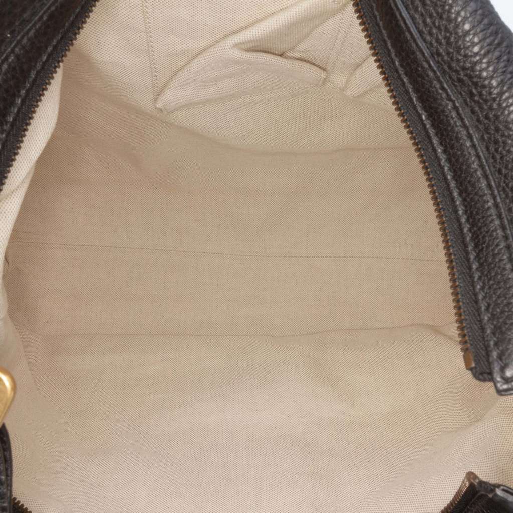 Gucci Pebbled Calfskin Twill Hobo - 4