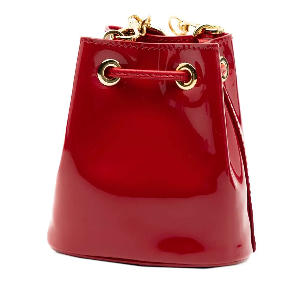 Prada Mini Patent Drawstring Pouch Red Leather Very good - Back View