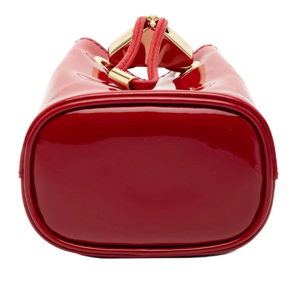 Prada Mini Patent Drawstring Pouch Red Leather Very good - Inside View