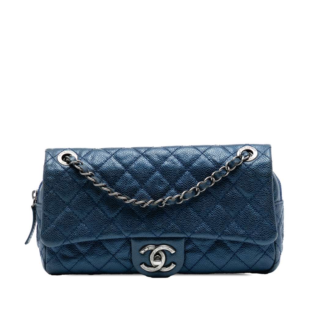 Chanel Medium Quilted Iridescent Caviar Easy Flap