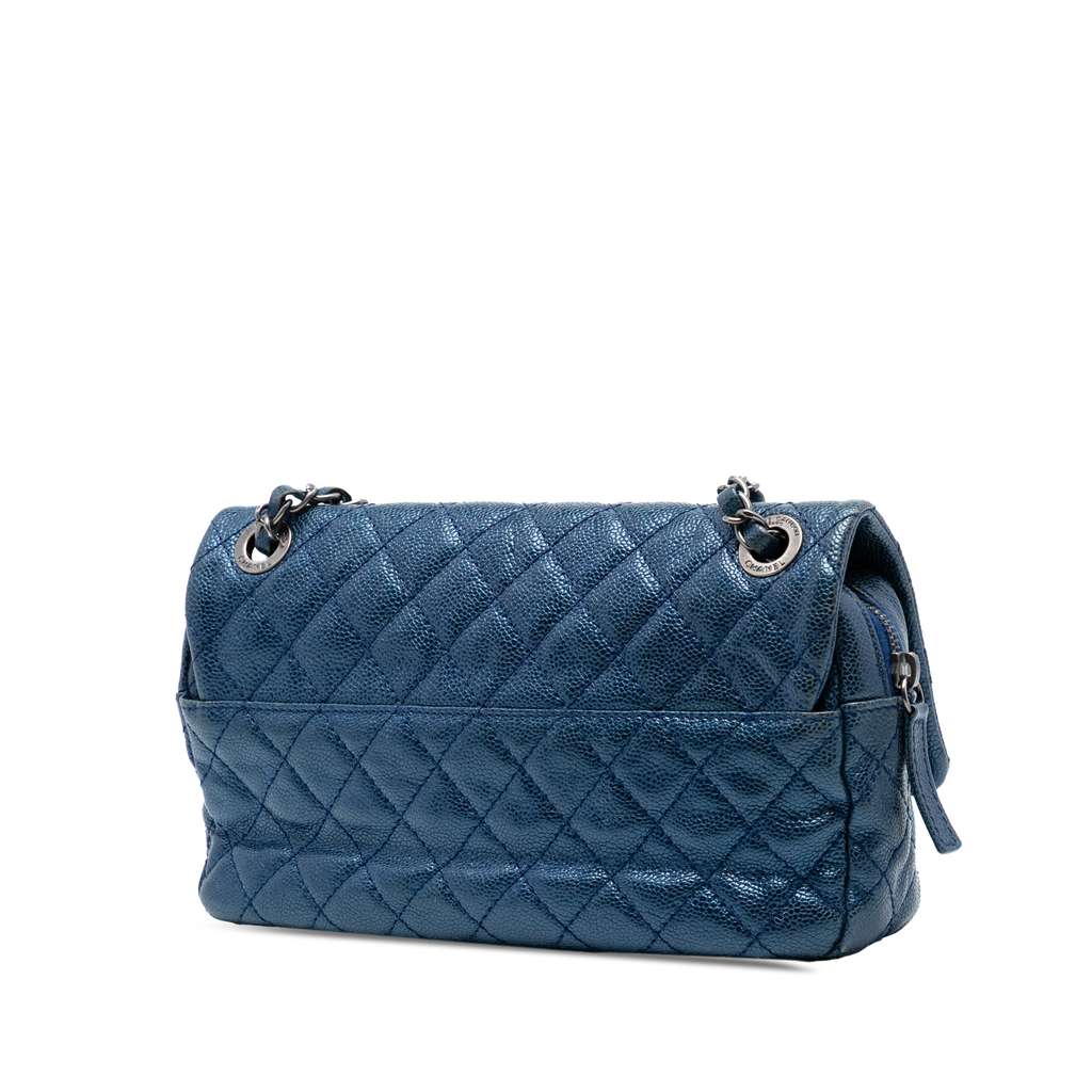 Chanel Medium Quilted Iridescent Caviar Easy Flap - 2