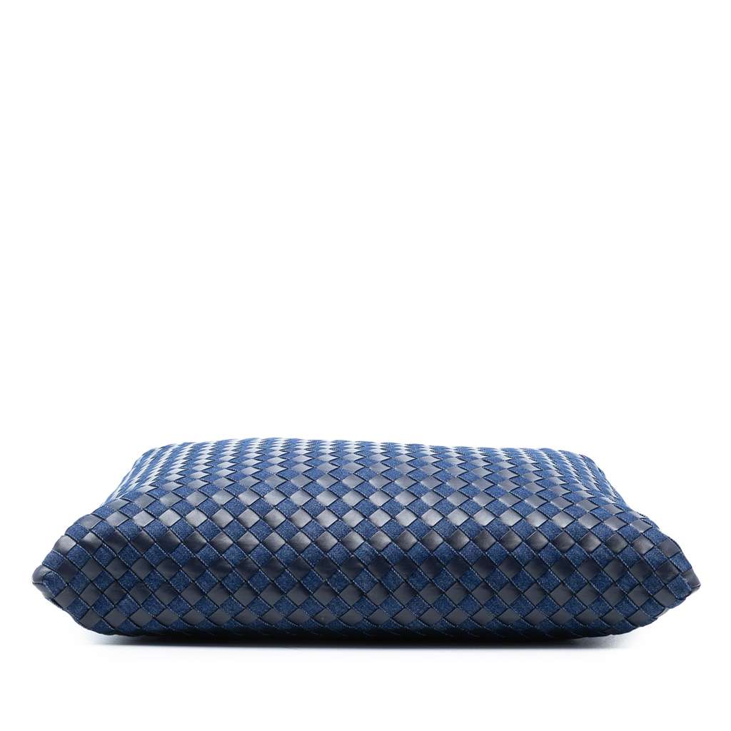 Bottega Veneta Large Calfskin and Denim Intrecciato Hop Hobo - 3