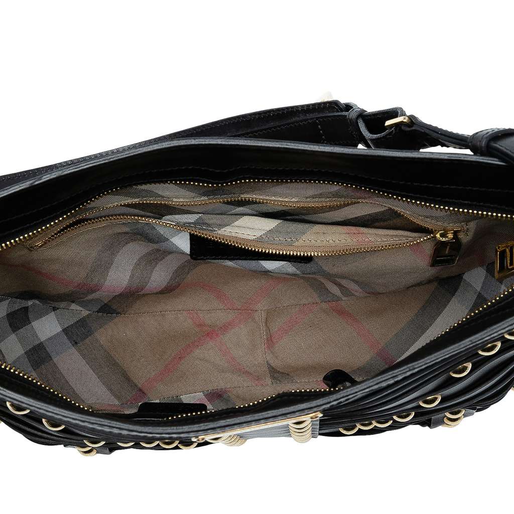 Burberry Studded Leather Shoulder Bag - 4