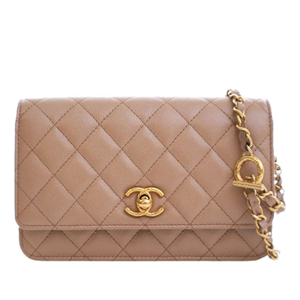 Chanel CC Quilted Caviar Wallet on Chain