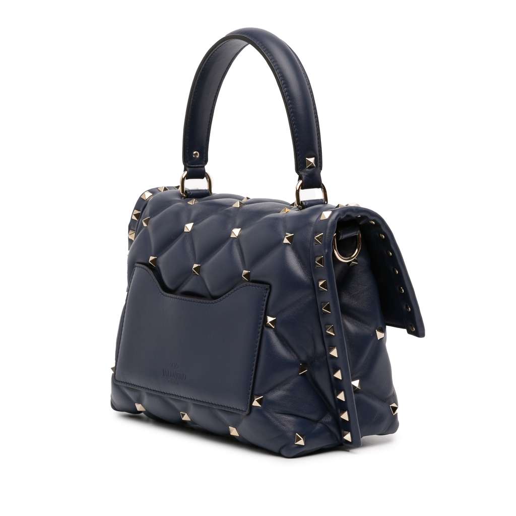 Valentino Lambskin VLTN Candystud Top Handle Bag - 2