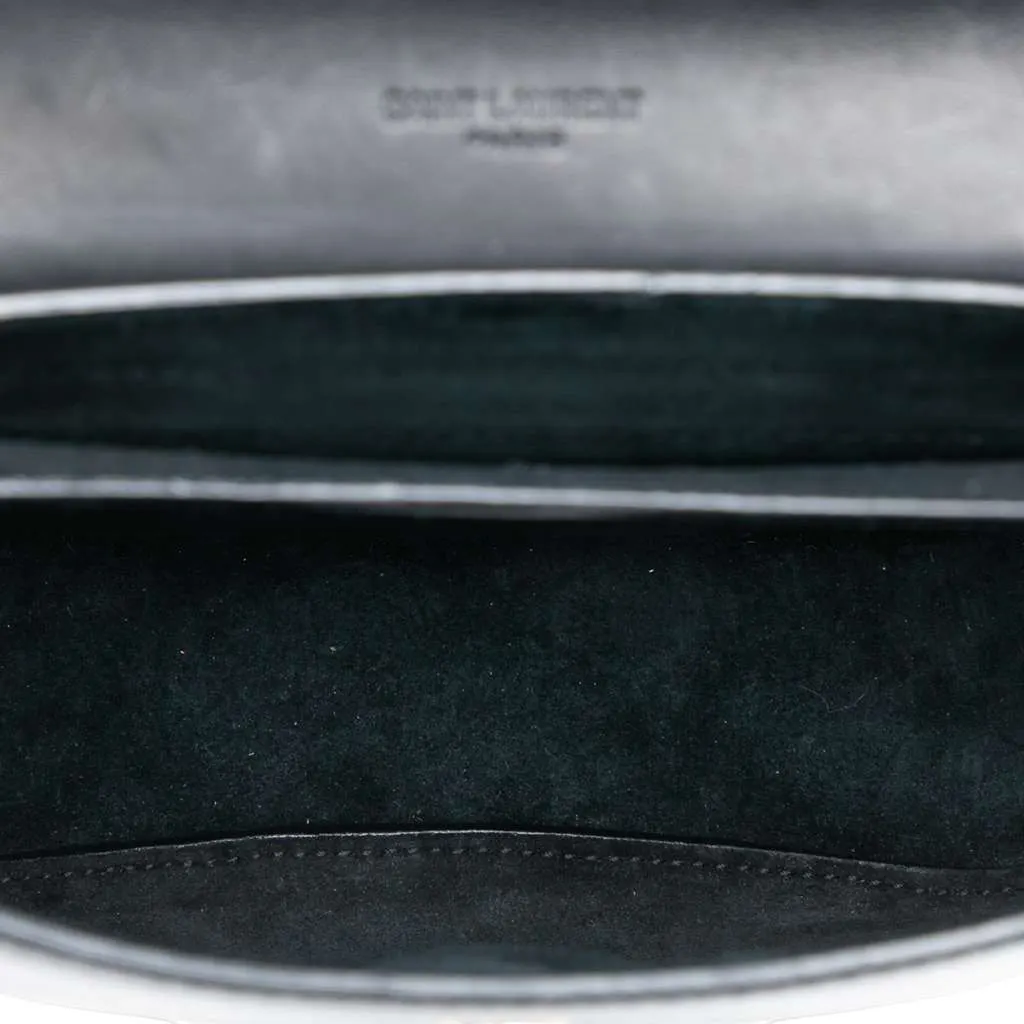 Saint Laurent Small Leather Monogram Kaia Crossbody Black Leather Good - Model View
