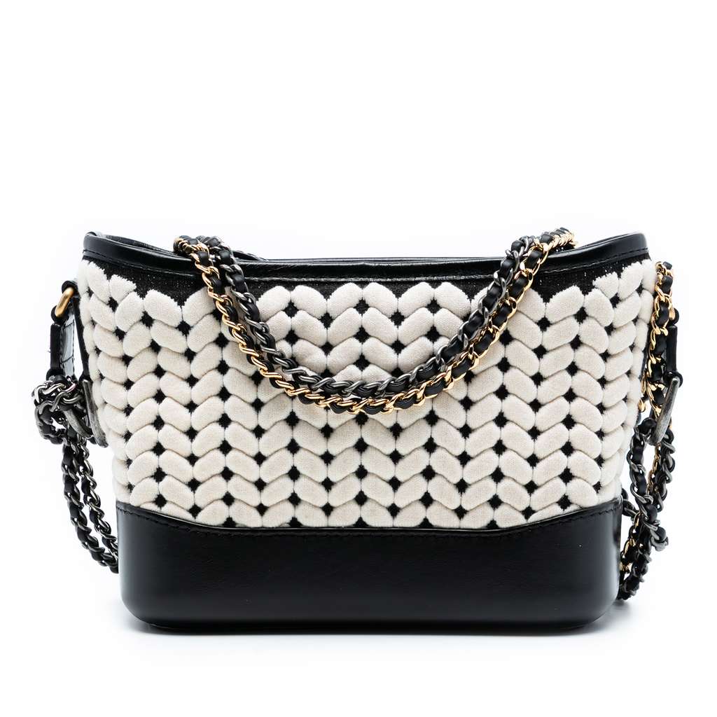 Chanel Small Knit and Calfskin Gabrielle Hobo