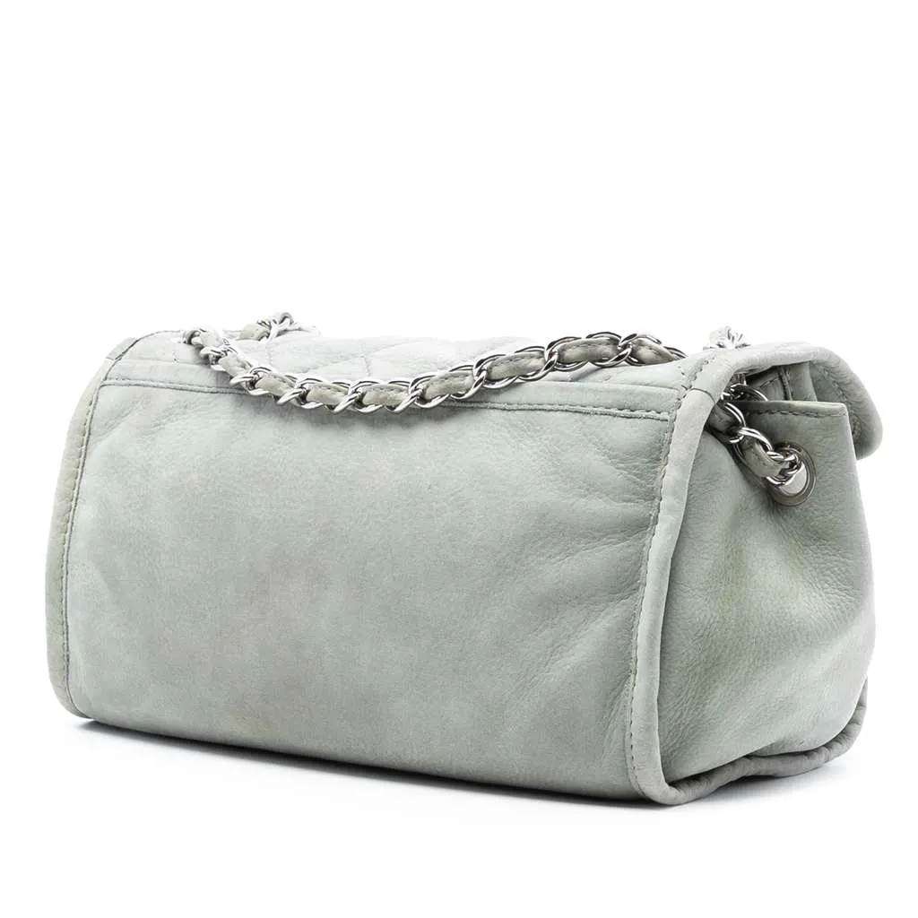 Chanel Calfskin French Riviera Shoulder Bag Grey Leather Good - Back View
