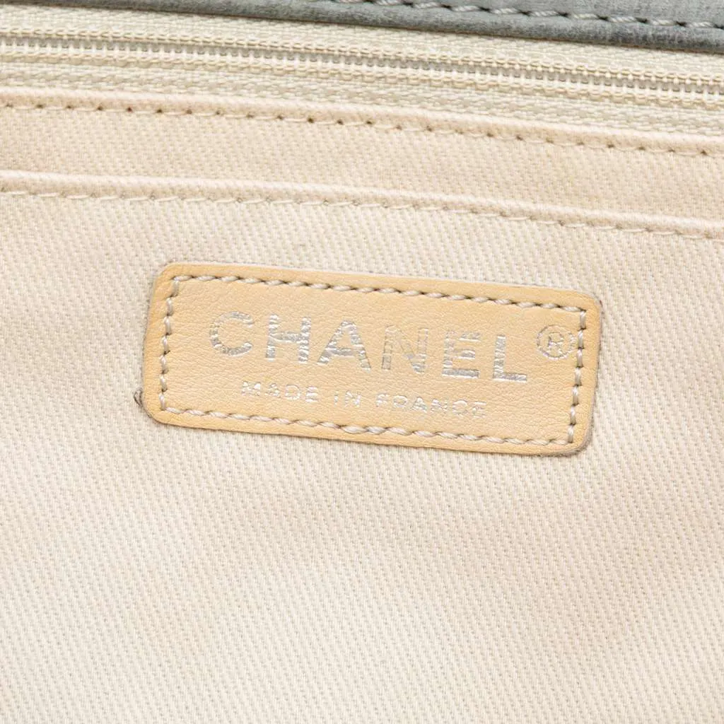 Chanel Calfskin French Riviera Shoulder Bag Grey Leather Good - Box View