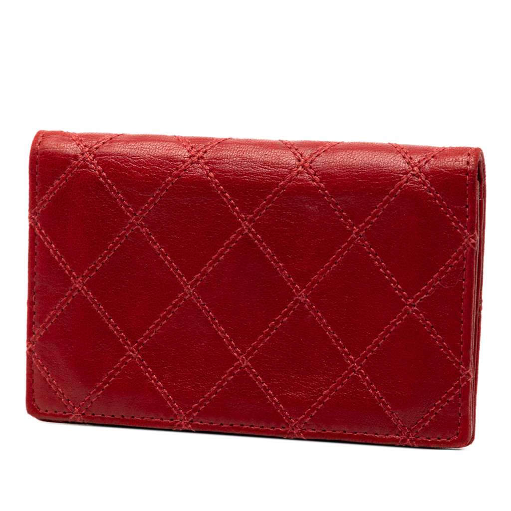 Chanel CC Quilted Calfskin Double Stitch Bifold Wallet - 2