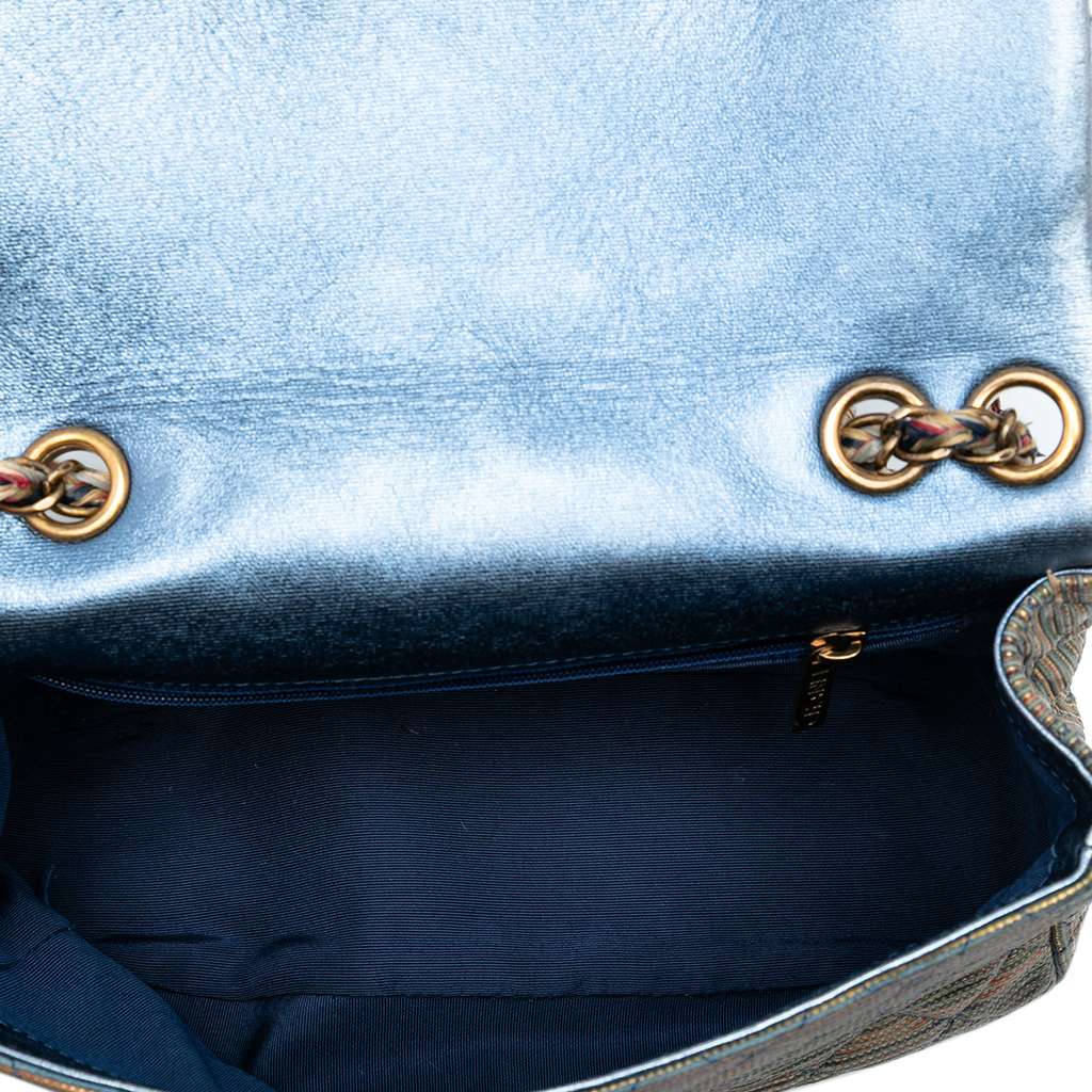 Chanel Paris Seoul Small Metallic Lambskin Striped Flap - 4