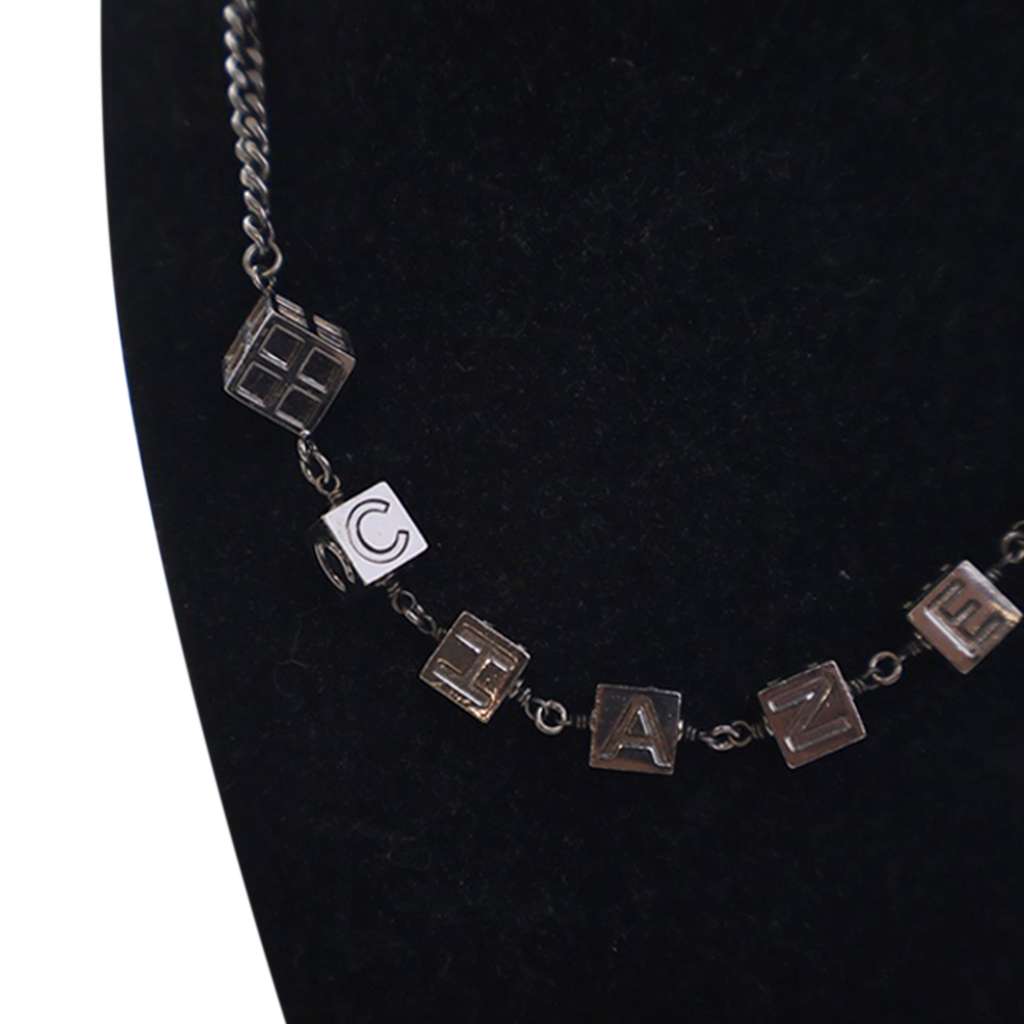 Chanel CC Ruthenium Plated Logo Chain Choker Necklace - 3