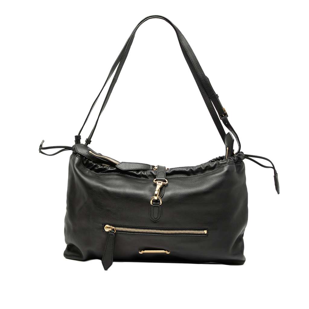 Burberry Leather Big Crush Shoulder Bag
