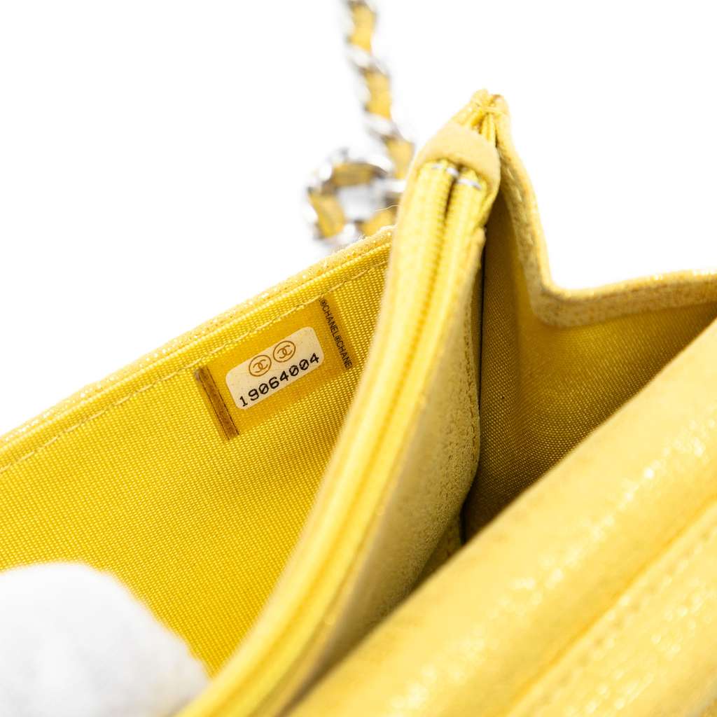 Chanel CC Quilted Metallic Fabric Wallet On Chain - 5