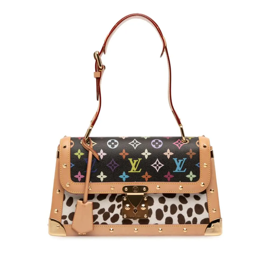Louis Vuitton Takashi Murakami Monogram Multicolore Dalmatian Sac Rabat Black Good - Front View