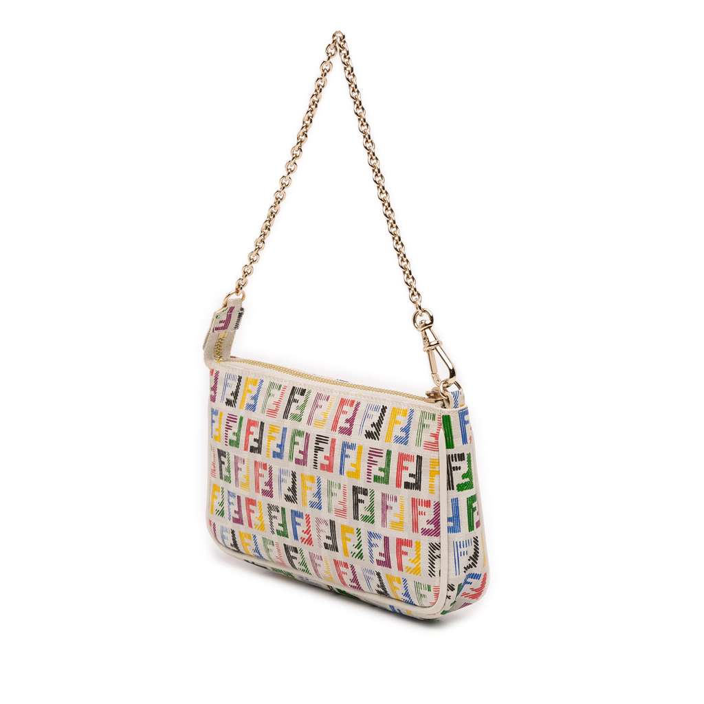 Fendi Multicolor Zucchino Spalmati Chain Pochette - 2