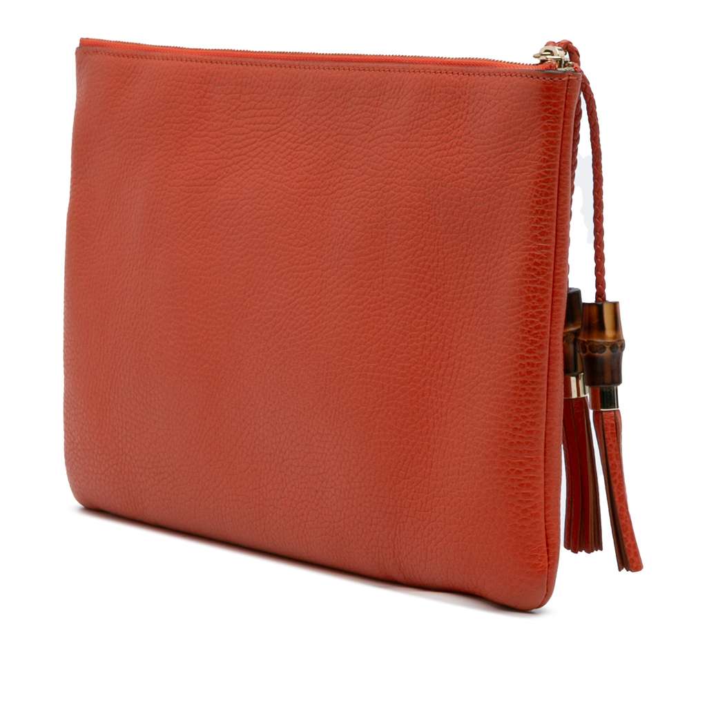 Gucci Calfskin Bamboo Tassel Clutch - 2