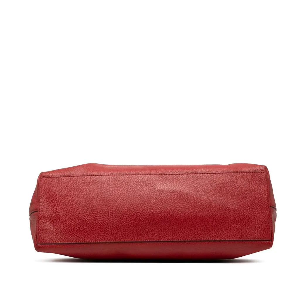 Gucci Leather Bamboo Tassel Satchel Red Leather Very good - Inside View