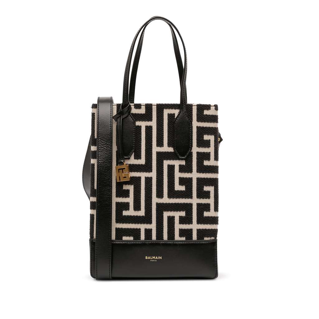 Balmain Maxi Monogram Jacquard North South Shopping Tote
