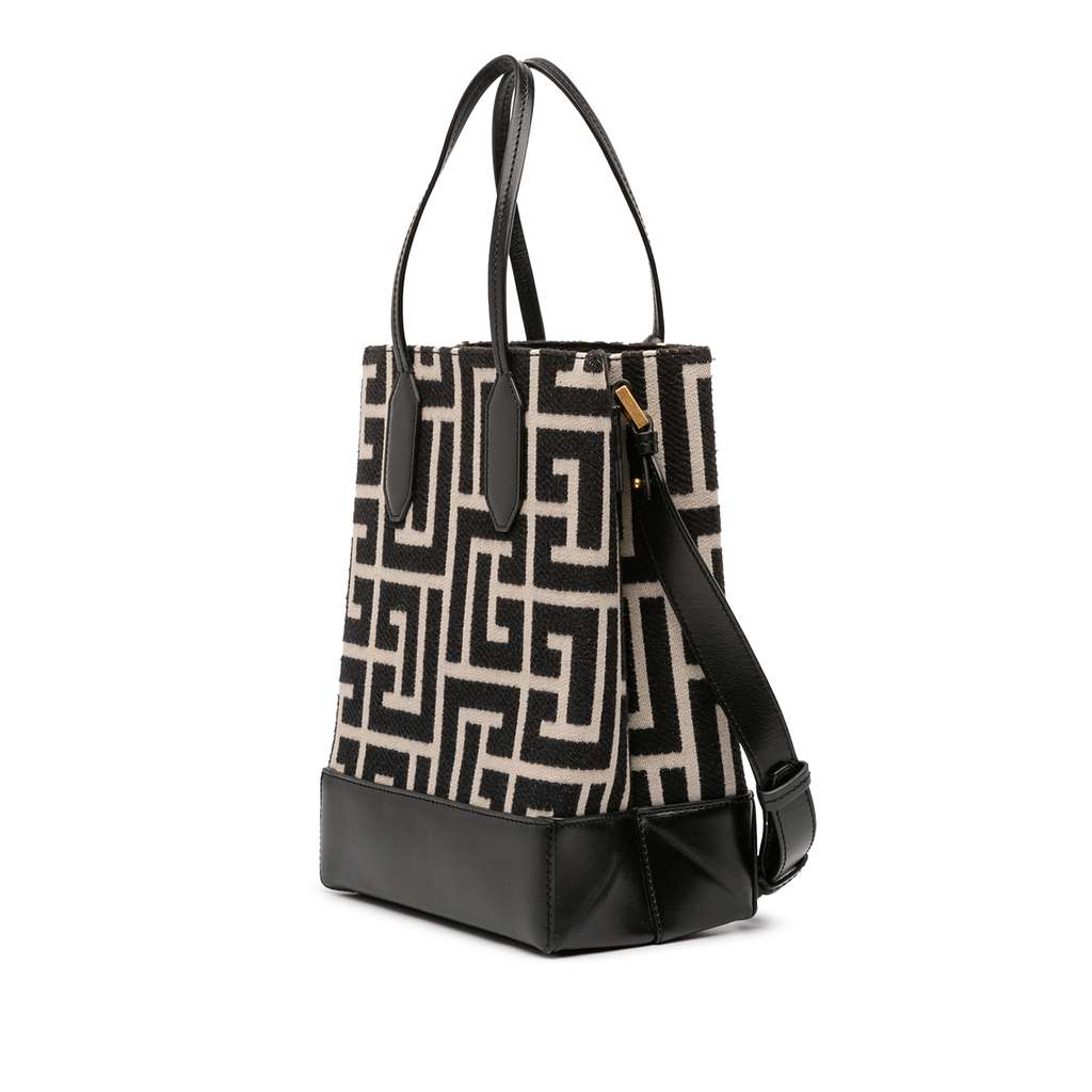Balmain Maxi Monogram Jacquard North South Shopping Tote - 2