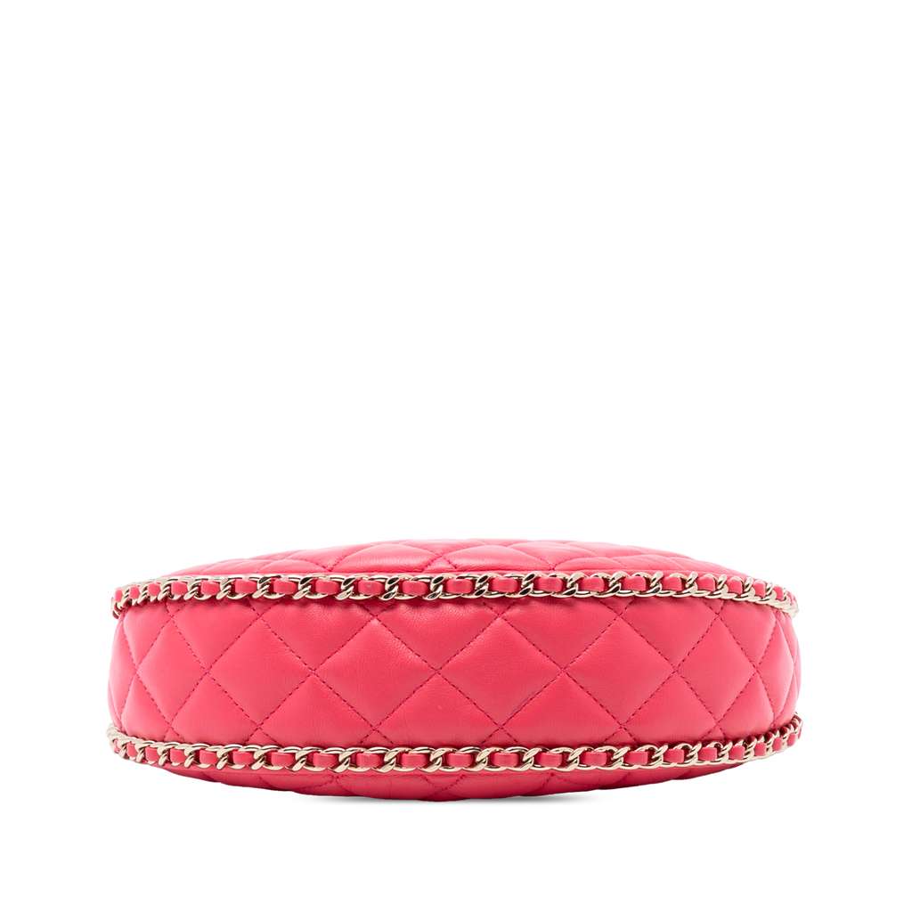 Chanel Small Quilted Lambskin Chain Around Hook Hobo Bag - 3