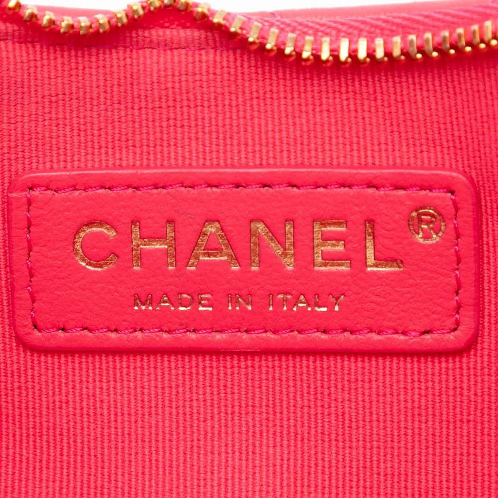 Chanel Small Quilted Lambskin Chain Around Hook Hobo Bag Pink Leather Good - Box View