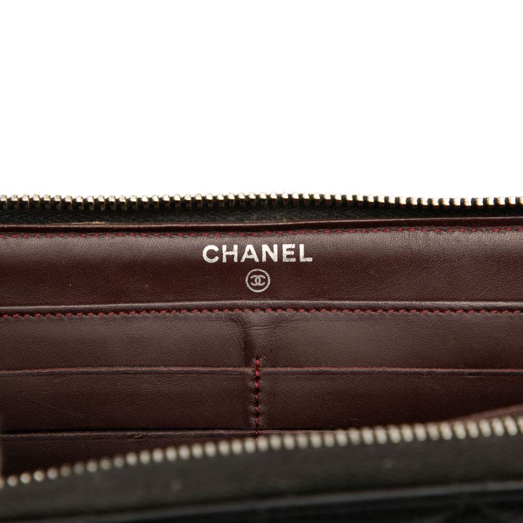 Chanel CC Quilted Caviar Zip Around Long Wallet - 5