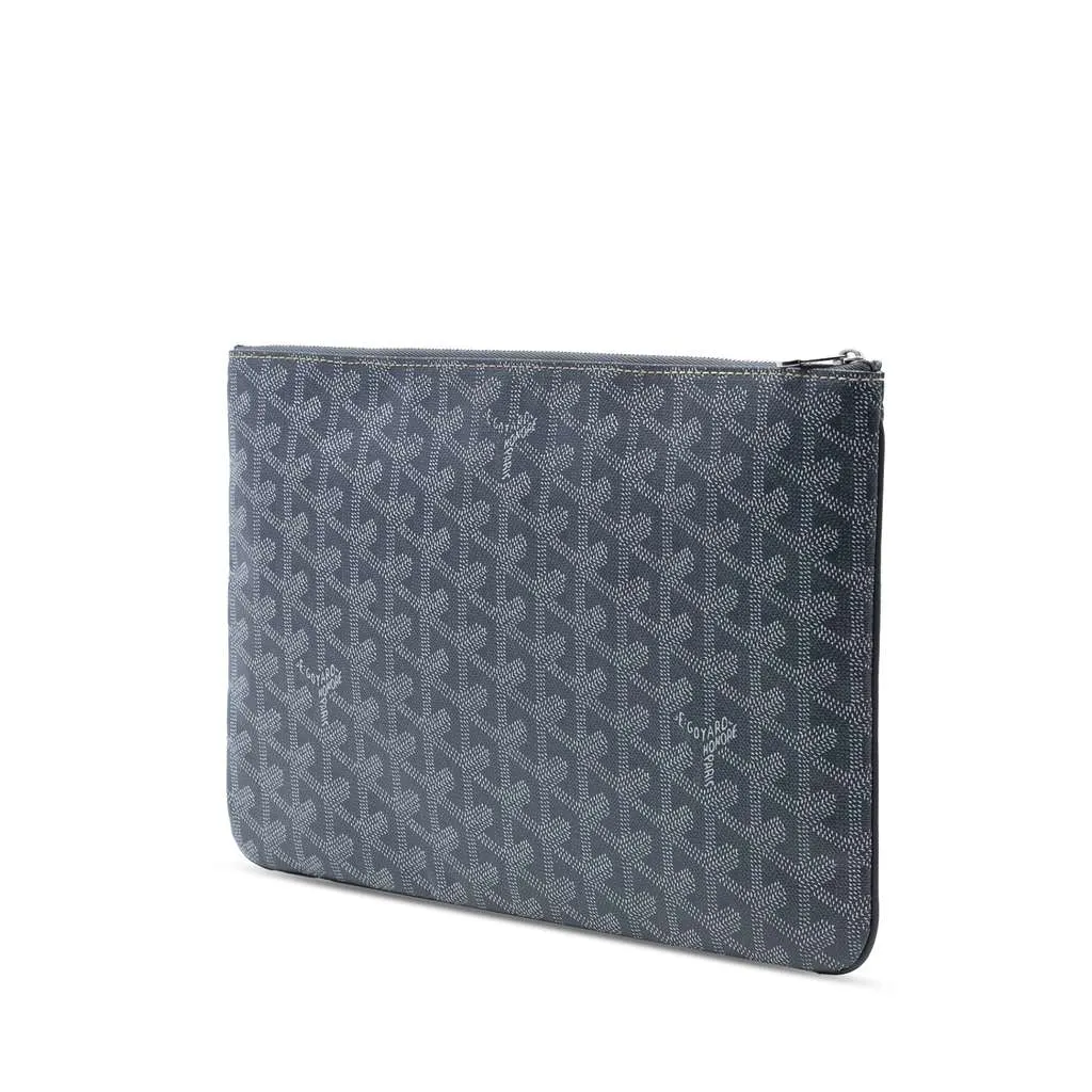 Goyard Goyardine Senat MM Grey Canvas Good - Back View