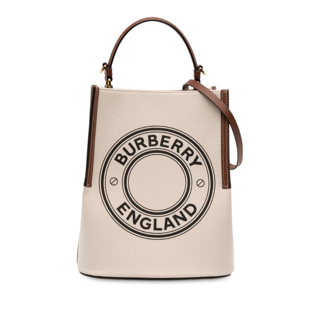Burberry Small Canvas Logo Peggy Bucket Bag