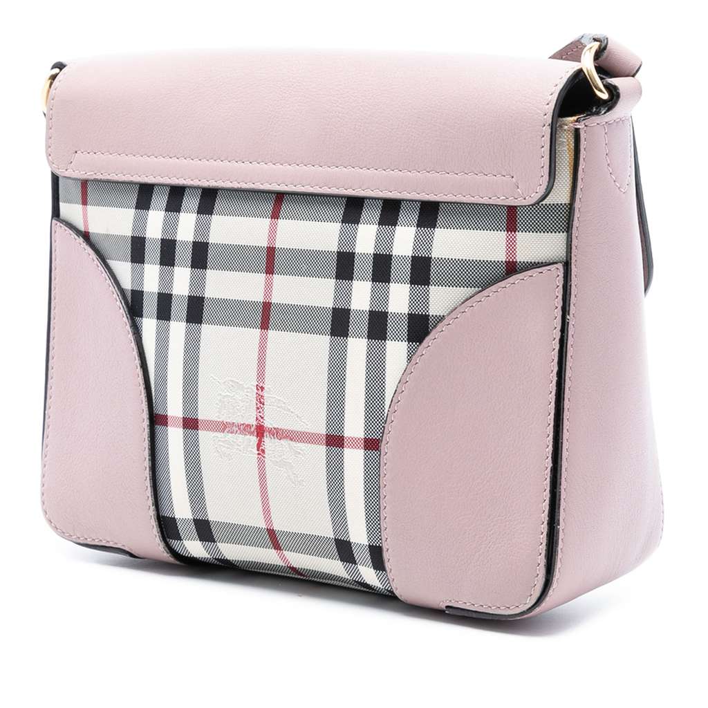 Burberry Small Haymarket Check Trimmed Leather Dickens Crossbody - 2