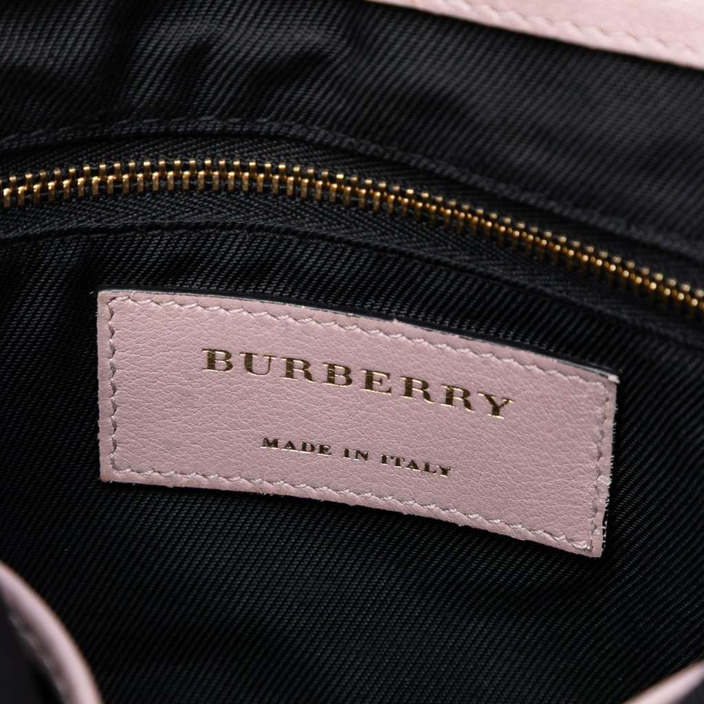 Burberry Small Haymarket Check Trimmed Leather Dickens Crossbody - 5