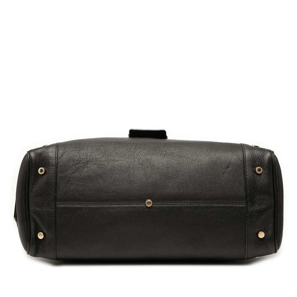 Bvlgari Leather Tote Black Leather Good - Inside View