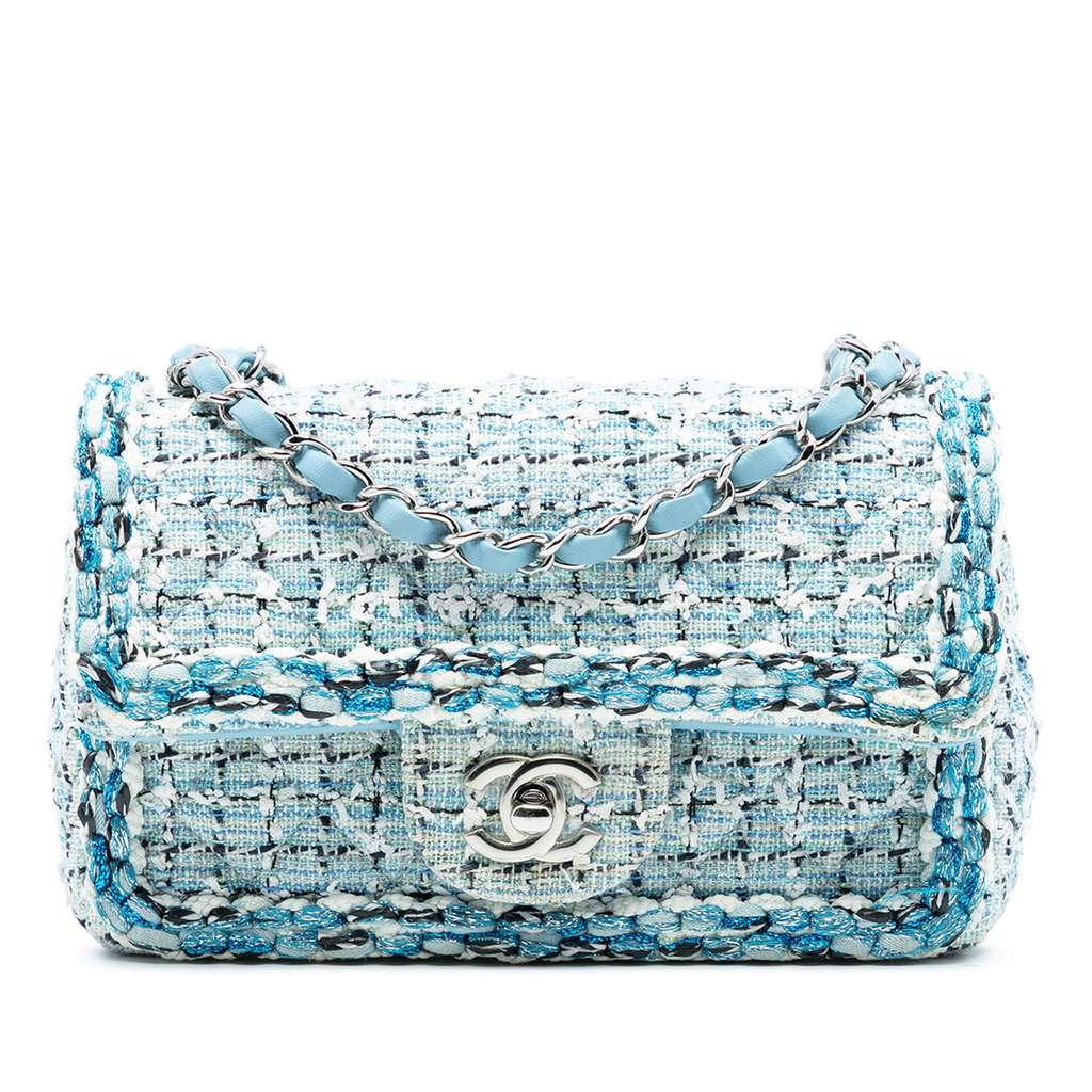 Chanel Mini Rectangular Classic Tweed Braided Single Flap