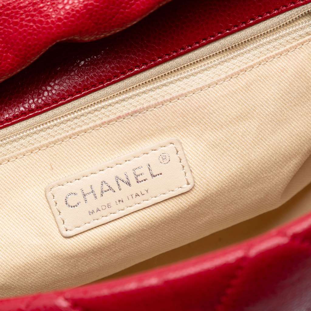 Chanel Medium Glazed Caviar Nature Flap - 5