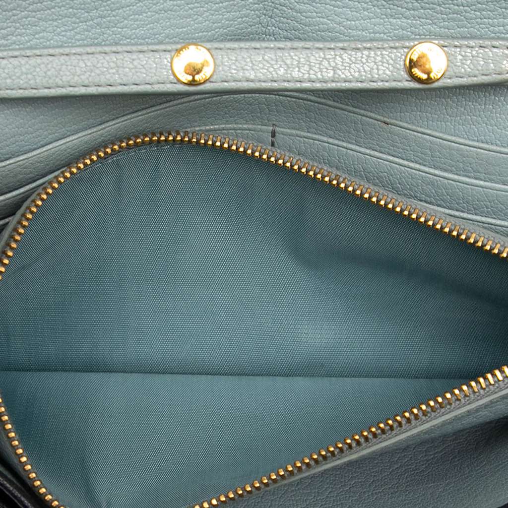 Miu Miu Bicolor Goatskin Madras Wallet on Chain - 4