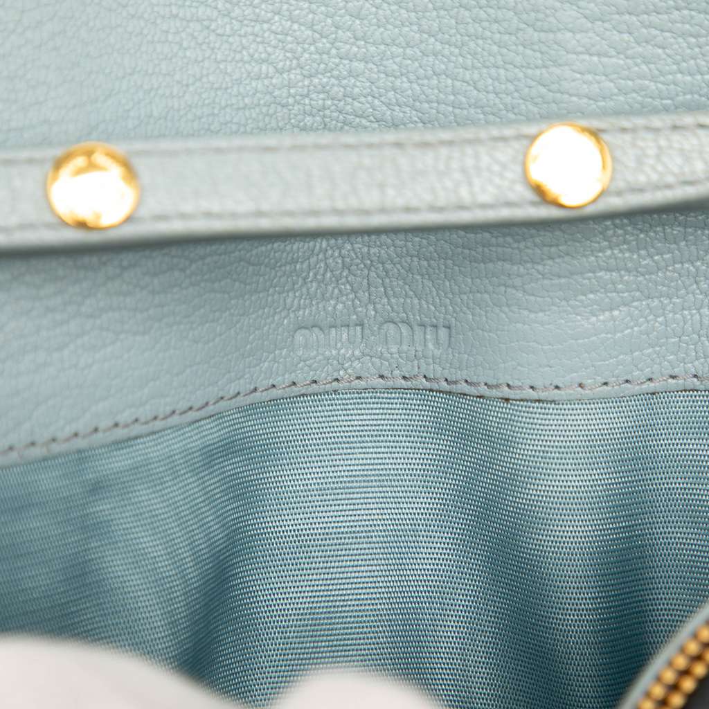 Miu Miu Bicolor Goatskin Madras Wallet on Chain - 5