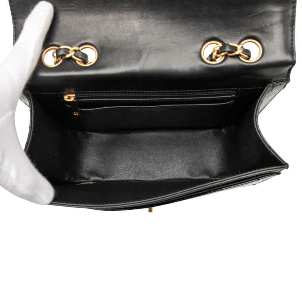 Chanel CC Chocolate Bar Patent and Lambskin Square Flap - 4