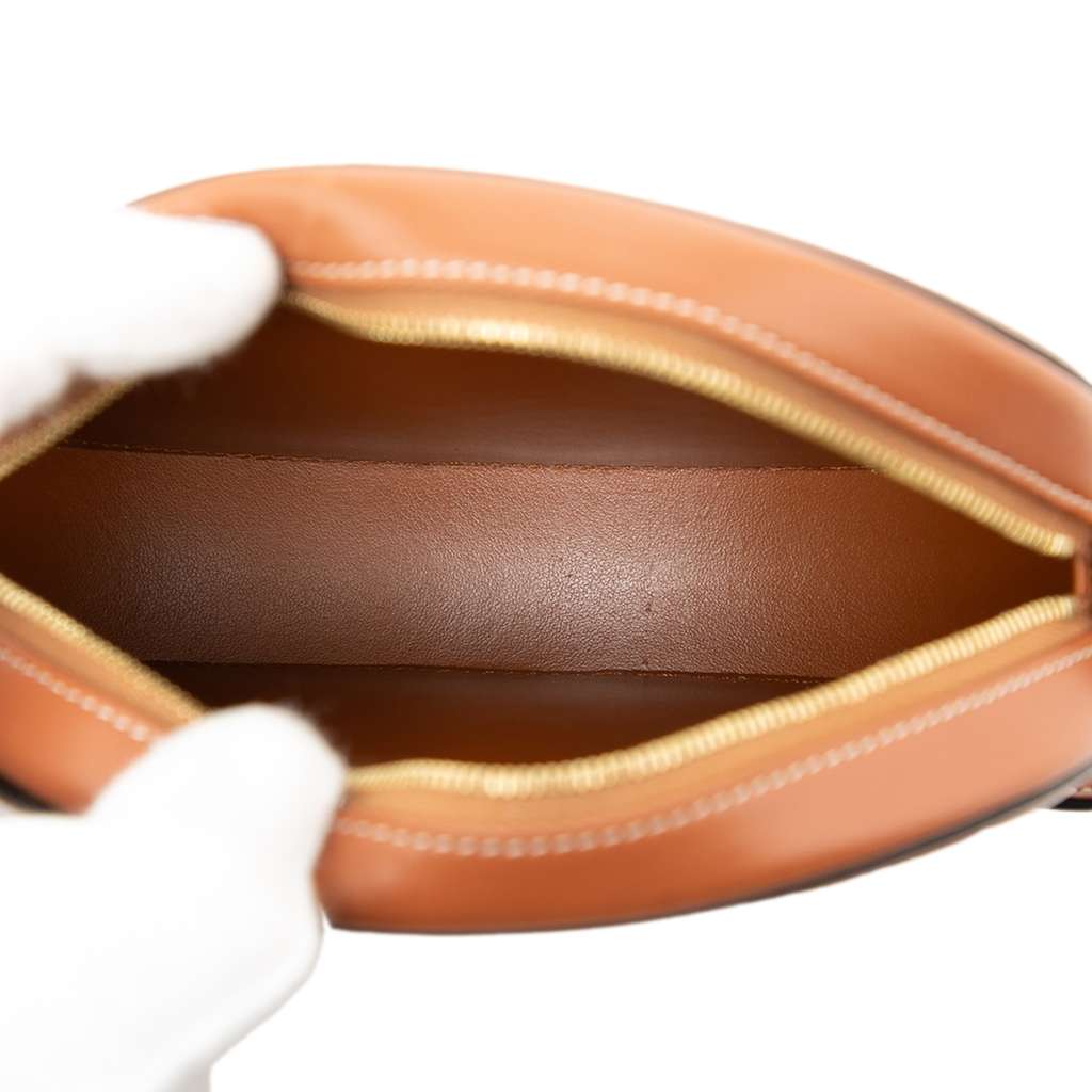 Celine Small Houndstooth Canvas and Calfskin Cuir Triomphe Oval Crossbody - 4