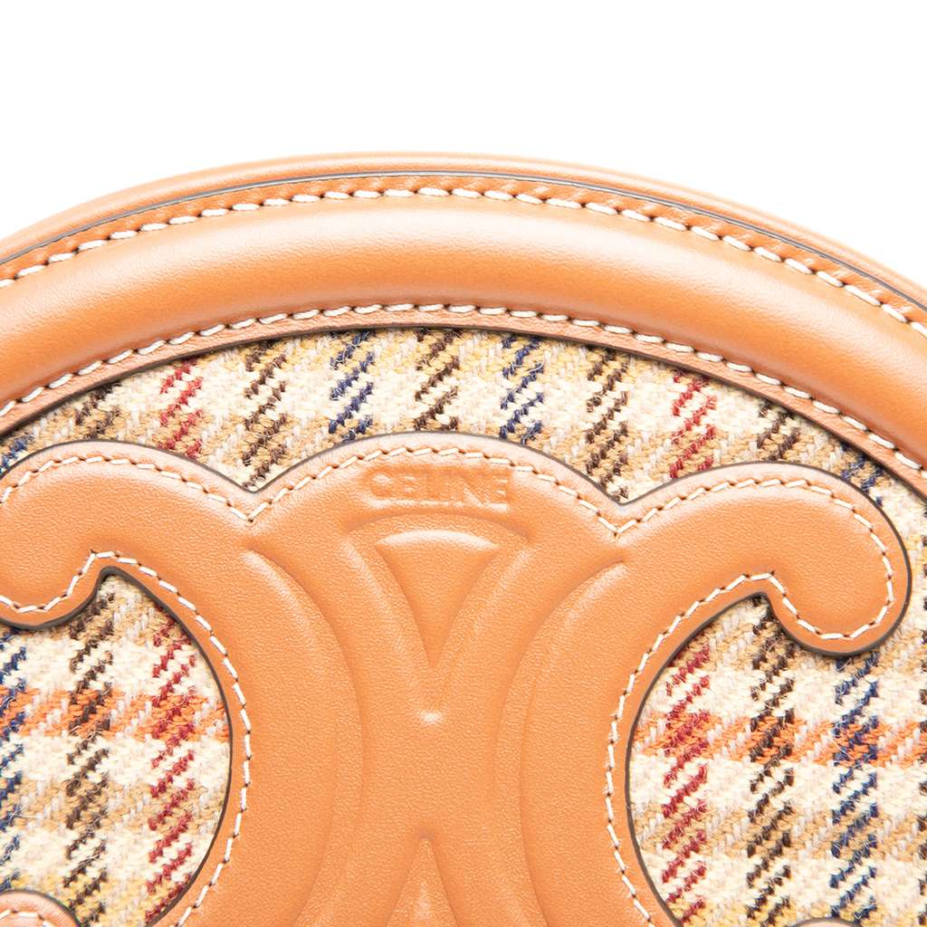 Celine Small Houndstooth Canvas and Calfskin Cuir Triomphe Oval Crossbody - 5