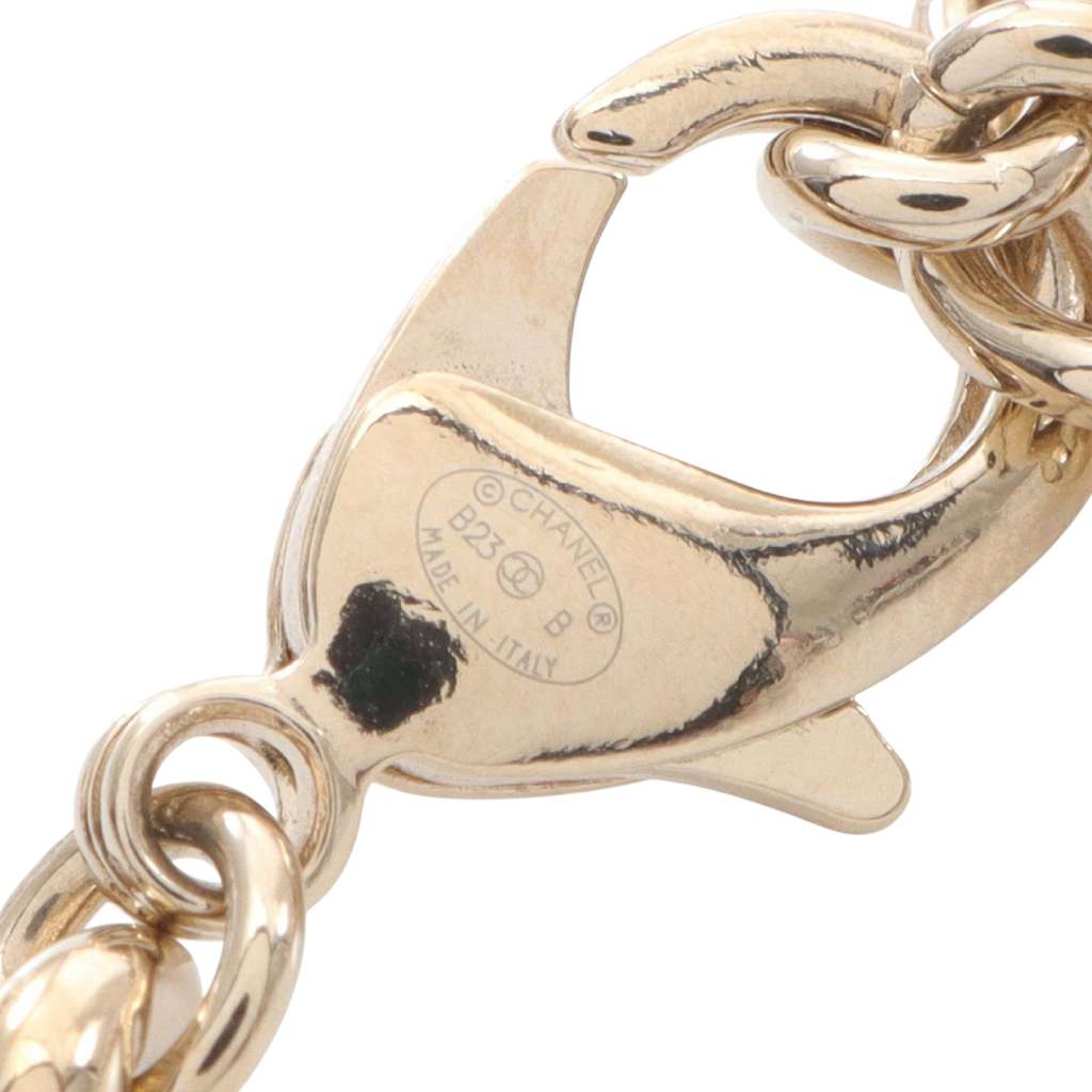 Chanel Gold Plated Crystal Star and Logo Pendant Necklace - 5